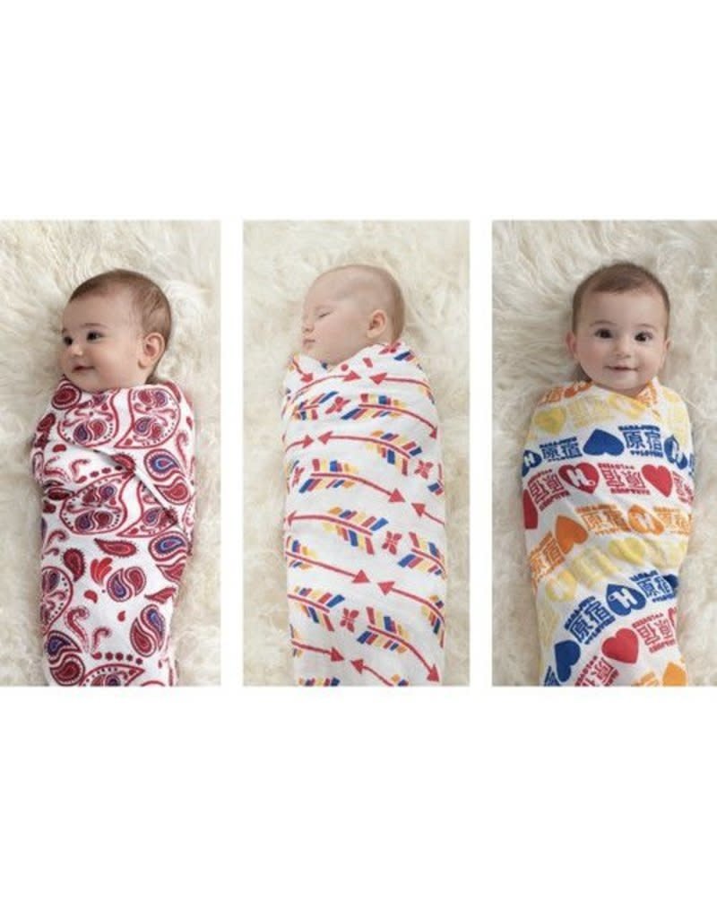 Aden & Anais Aden & Anais Organic Swaddles Red 3 Pack