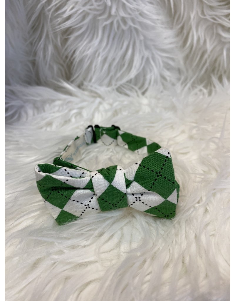 Tadpole & Lily Tie Little Green Argyle Westen Bow Tie