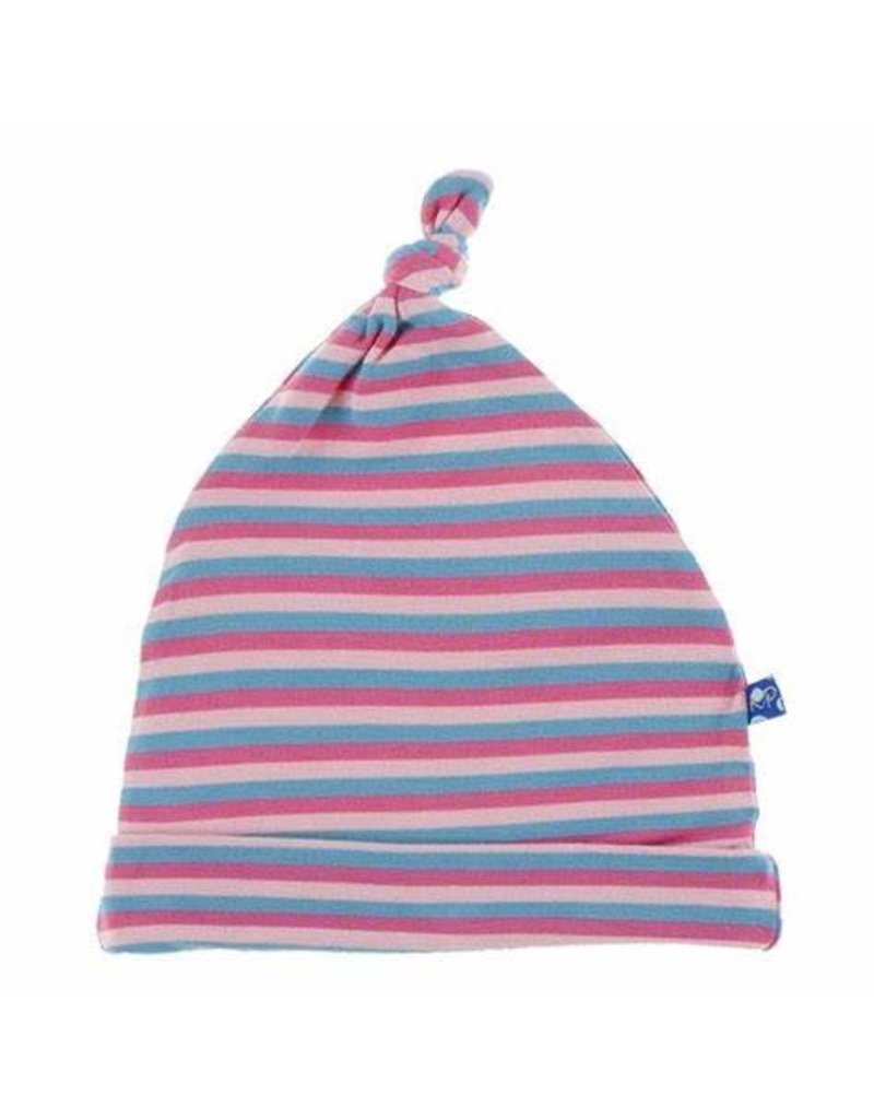 Kickee Pants Print Knot Hat Flamingo Anniversary Stripe