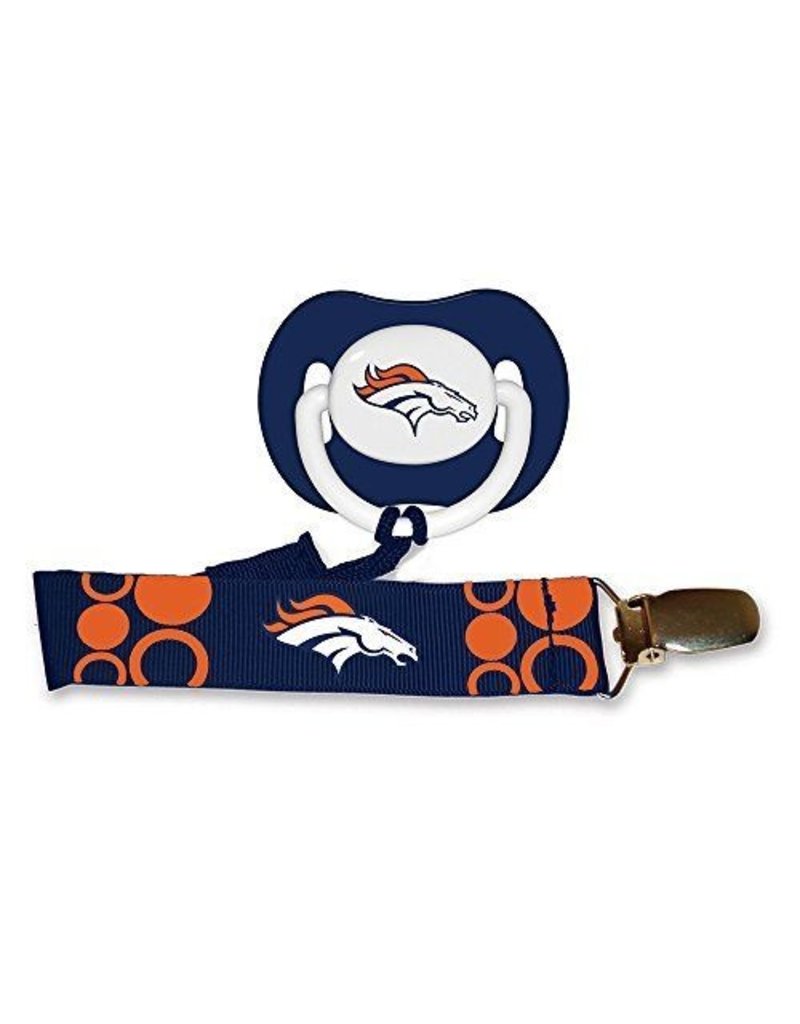 Baby Fanatic Pacifier with Clip Broncos