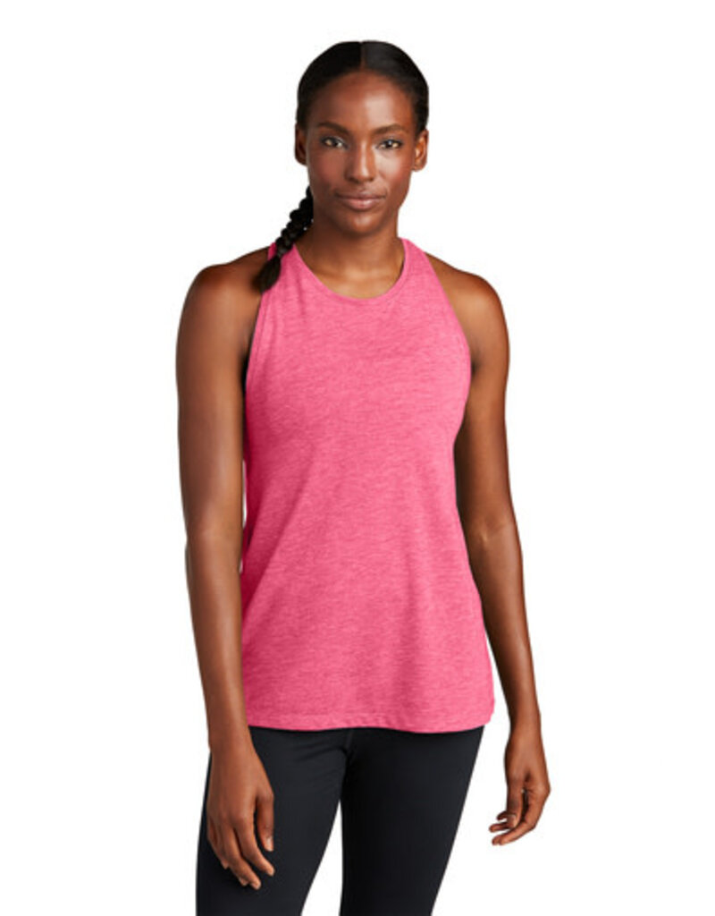Sport-Tek Sport-Tek® Ladies PosiCharge® Tri-Blend Wicking Tank - Pink Raspberry Heather