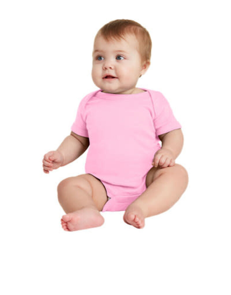 Rabbit Skins Rabbit Skins™ Infant Short Sleeve Baby Rib Bodysuit - Pink