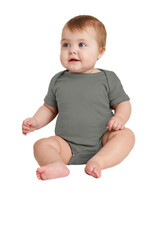 Rabbit Skins Rabbit Skins™ Infant Short Sleeve Baby Rib Bodysuit - Charcoal