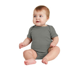 Rabbit Skins Rabbit Skins™ Infant Short Sleeve Baby Rib Bodysuit - Charcoal