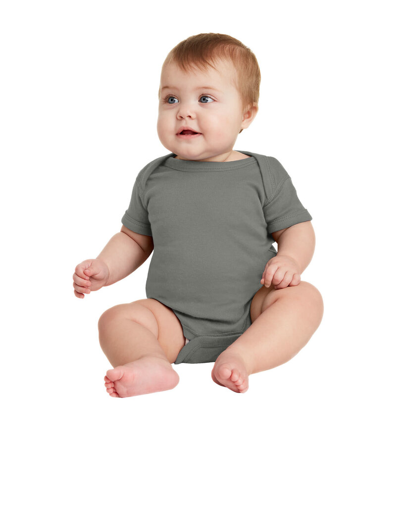 Rabbit Skins Rabbit Skins™ Infant Short Sleeve Baby Rib Bodysuit - Charcoal