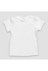 Laughing Giraffe Laughing Giraffe Toddler & Kids T-Shirt with Scallop Trim – Short Sleeve – Polyester Cotton Blend- White