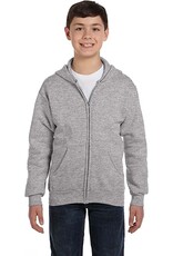 Hanes HanesYouth 7.8 oz. EcoSmart® 50/50 Full-Zip Hooded Sweatshirt- LightSteel