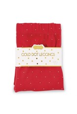 Mud Pie Mudpie Red and Gold Leggings Small