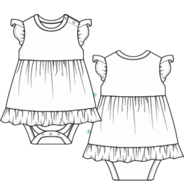 Posh Peanut Celia - Capsleeve Basic Ruffled Bodysuit Dress