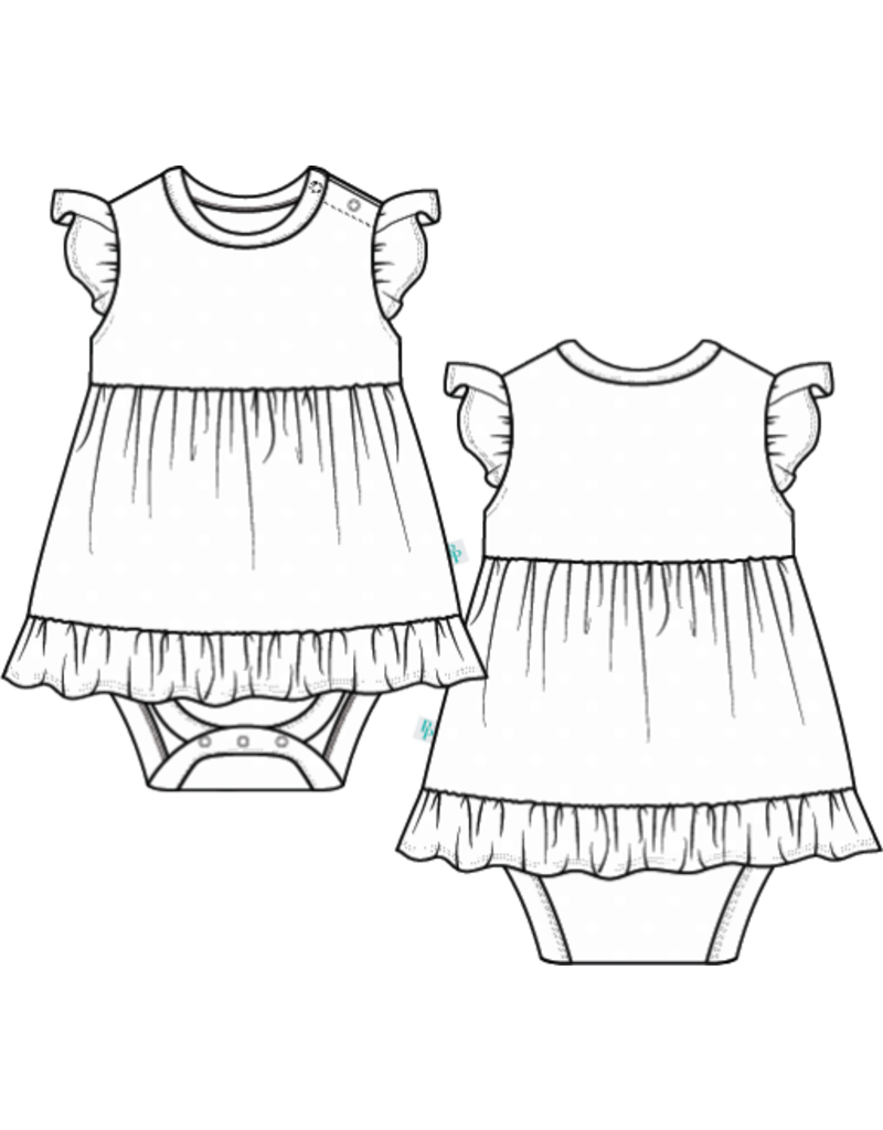 Posh Peanut Celia - Capsleeve Basic Ruffled Bodysuit Dress