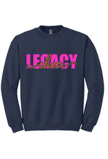 Gildan Adult Legacy Cheer Crewneck Sweatshirt NAVY/Pink/Orange