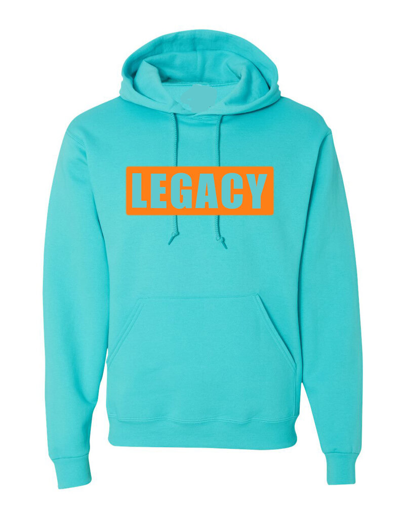 Swanky Babies ADULT Legacy Cheer PUFF Hoodie- Teal/Orange