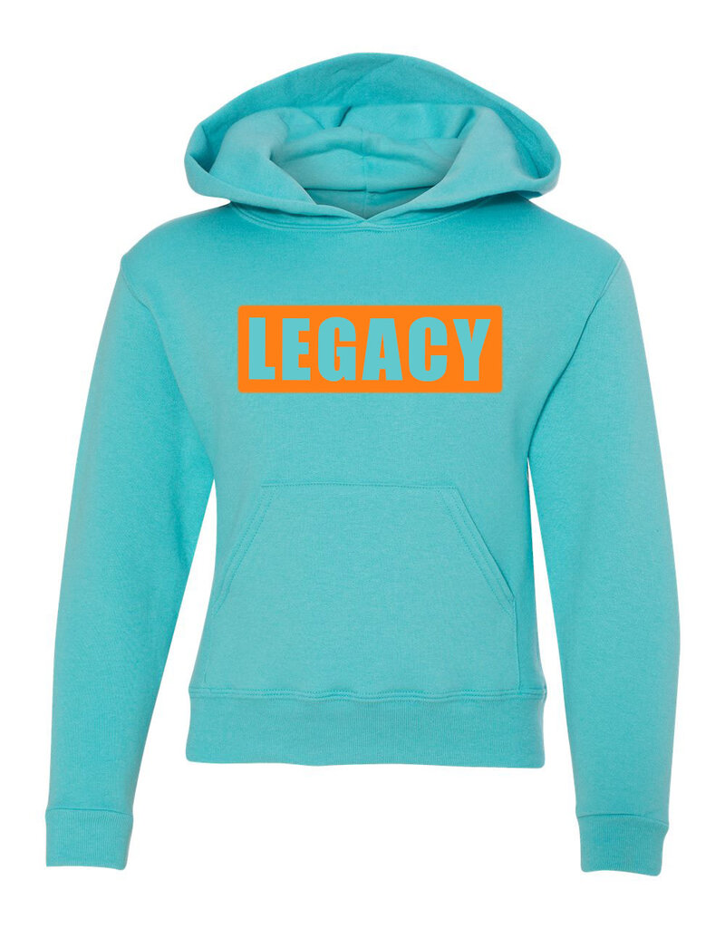 Swanky Babies YOUTH Legacy Cheer PUFF Hoodie- Teal/Orange