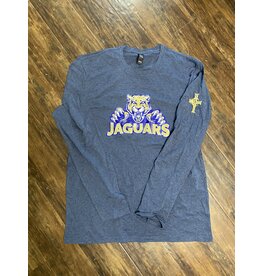 TC Prep TC Prep Athletic Jag Long Sleeve with sleeve Graphic T- Heather Navy