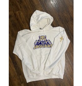 TC Prep TCPrep Jag Athletic Logo Hooded Sweatshirt- White