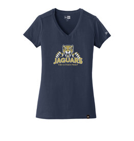 BDK Industries TCP JAGS Ladies V-Neck Tee - True Navy 2color logo