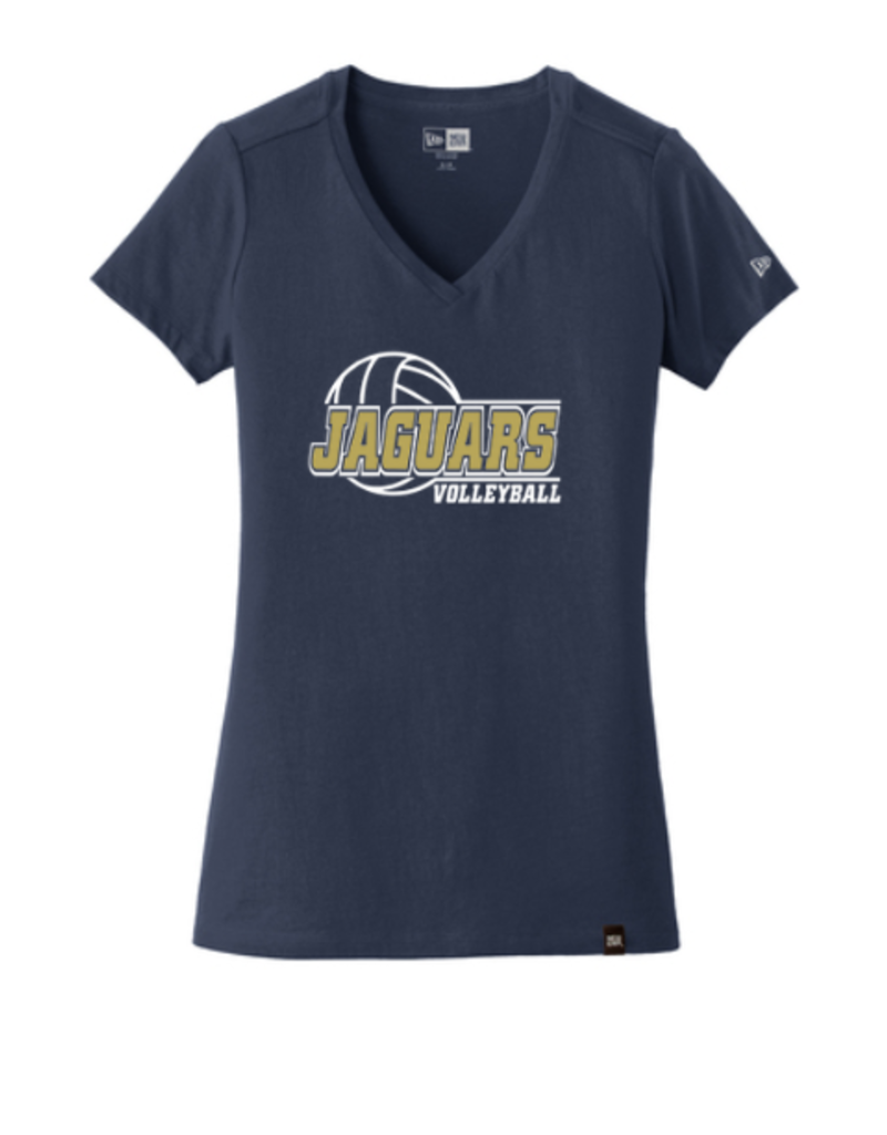 BDK Industries TCP JAGS VOLLEYBALL Ladies V-Neck Tee - True Navy 2color logo