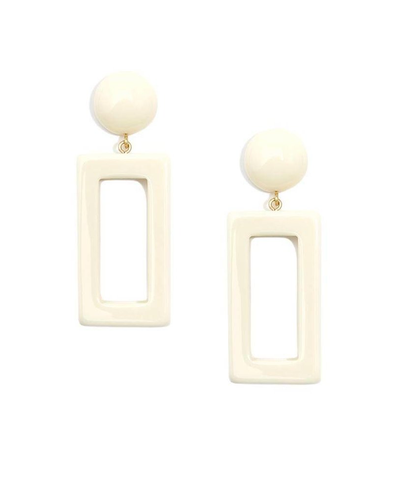 Chunky Rectangle Drop Earrings In Cream Shady And Katie Chunky Rectangle Drop Earrings In Cream