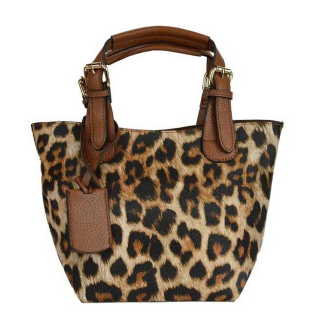 leopard bucket bag