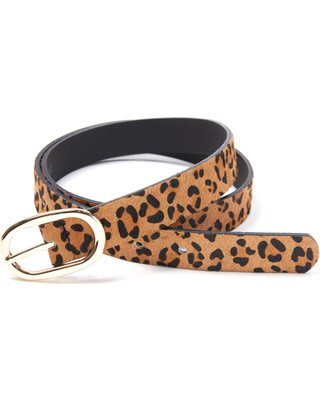 Fur Belt w/ Leopard Print - Casual 2 Dressy Women’s Clothing