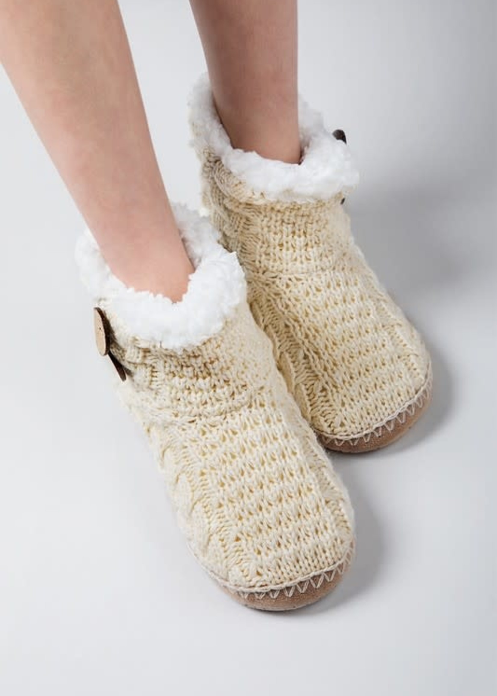 Button Knit Slippers