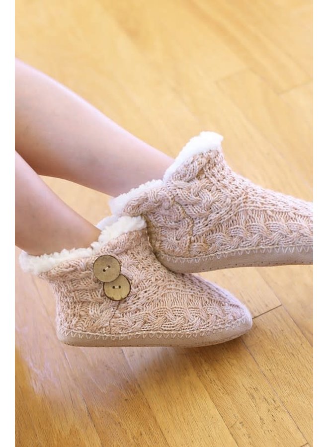 Button Knit Slippers