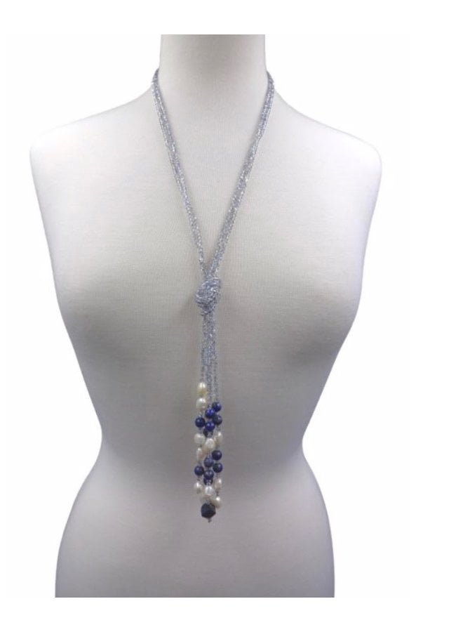 Beaded Crystal and Stone Necklace