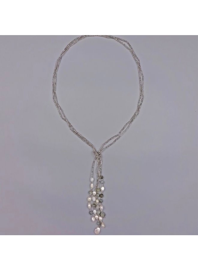 Beaded Crystal and Stone Necklace