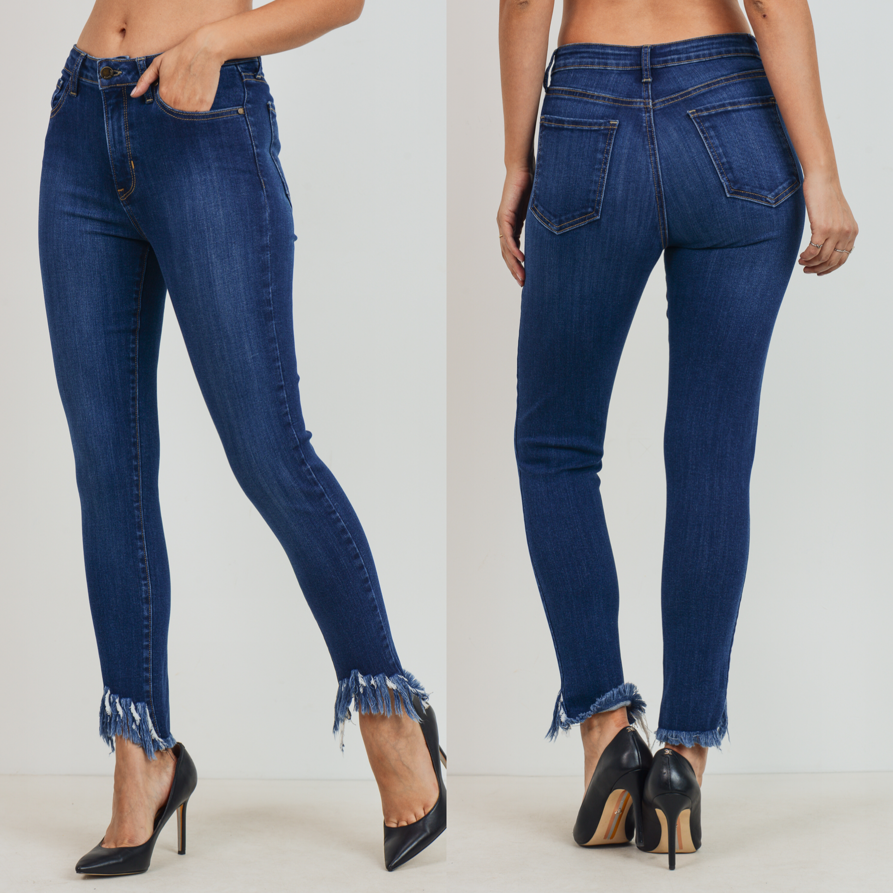 Vis stedet mode Sydamerika High RIse Frayed Hem Skinny Jeans - Casual 2 Dressy Women's Clothing
