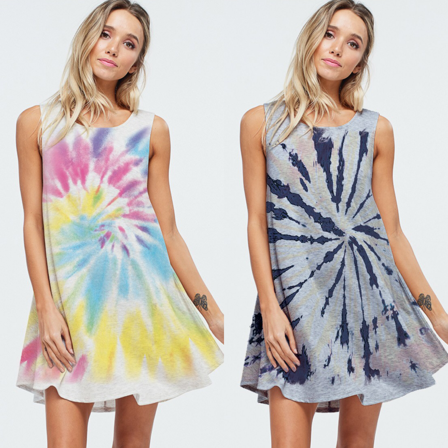 tie dye mini dress