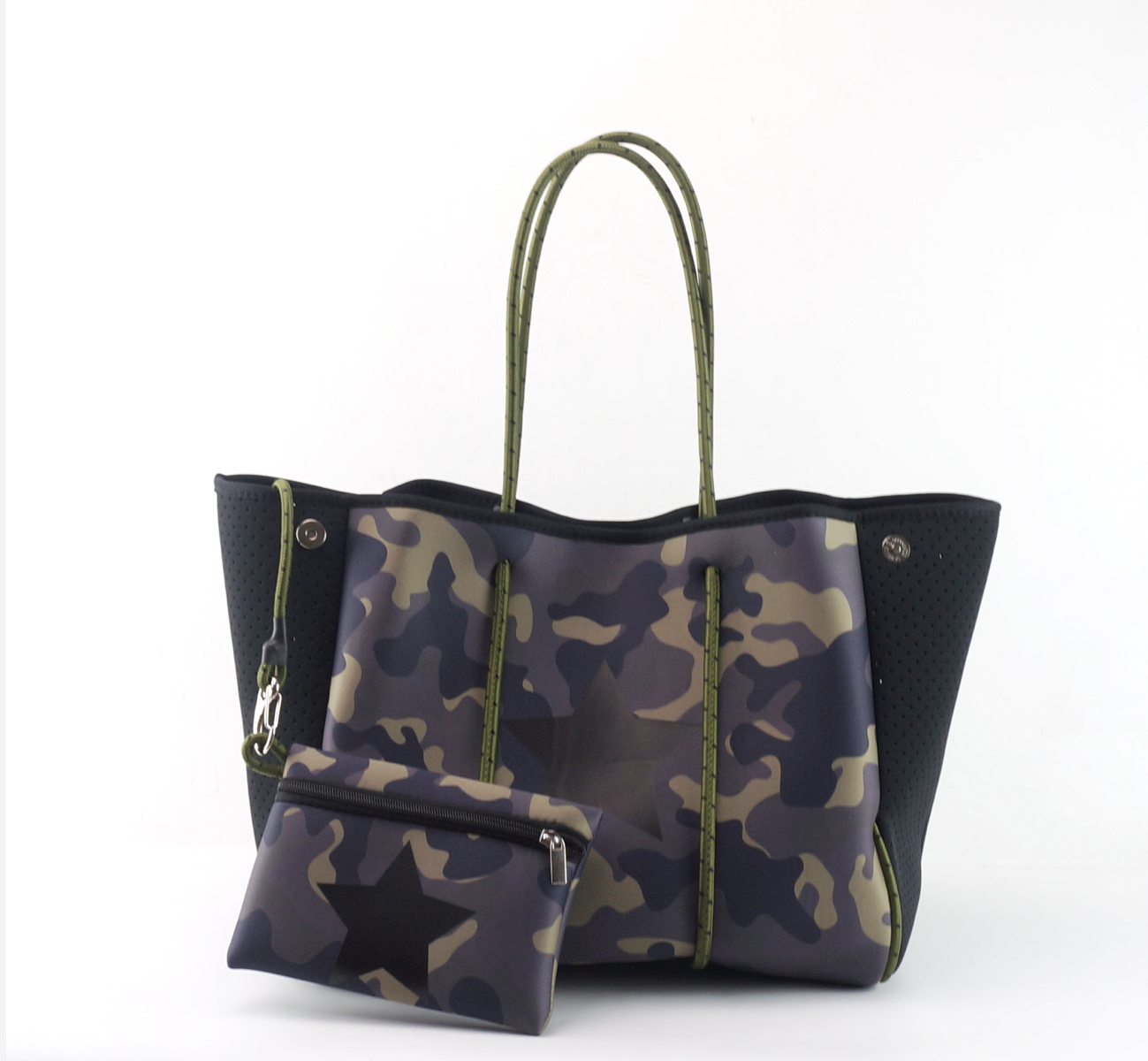 Decjuba - D-Luxe Punched Neoprene Tote with zip purse on Designer Wardrobe
