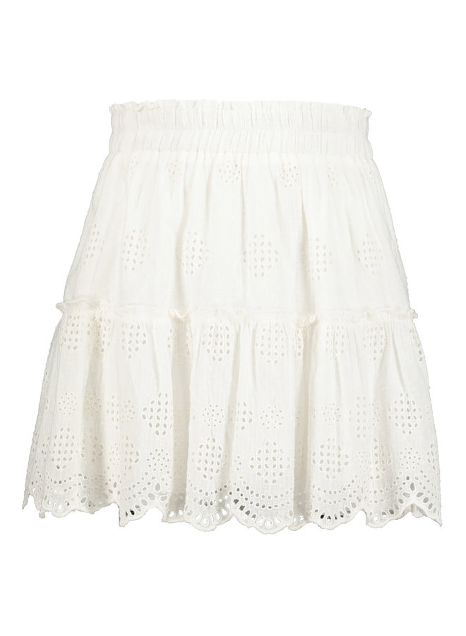 Ruffle Eyelet Mini Skirt