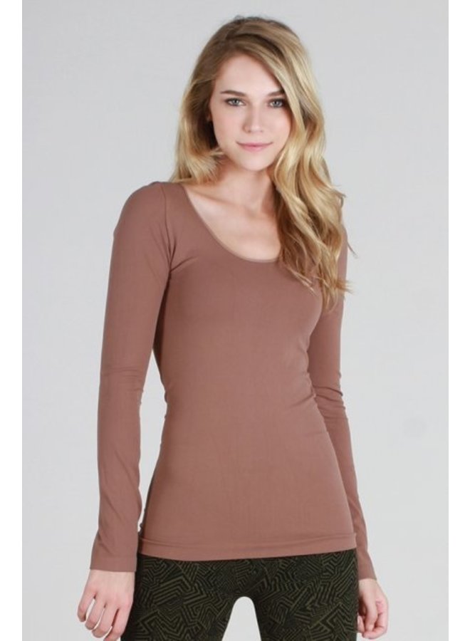 Long Sleeve Scoop Neck Top