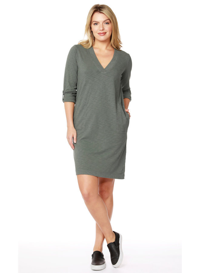 Jersey V Neck Dress