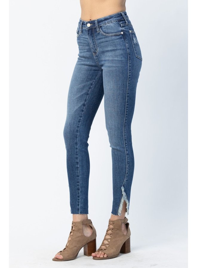 Frayed Hem Detail Skinny Jeans