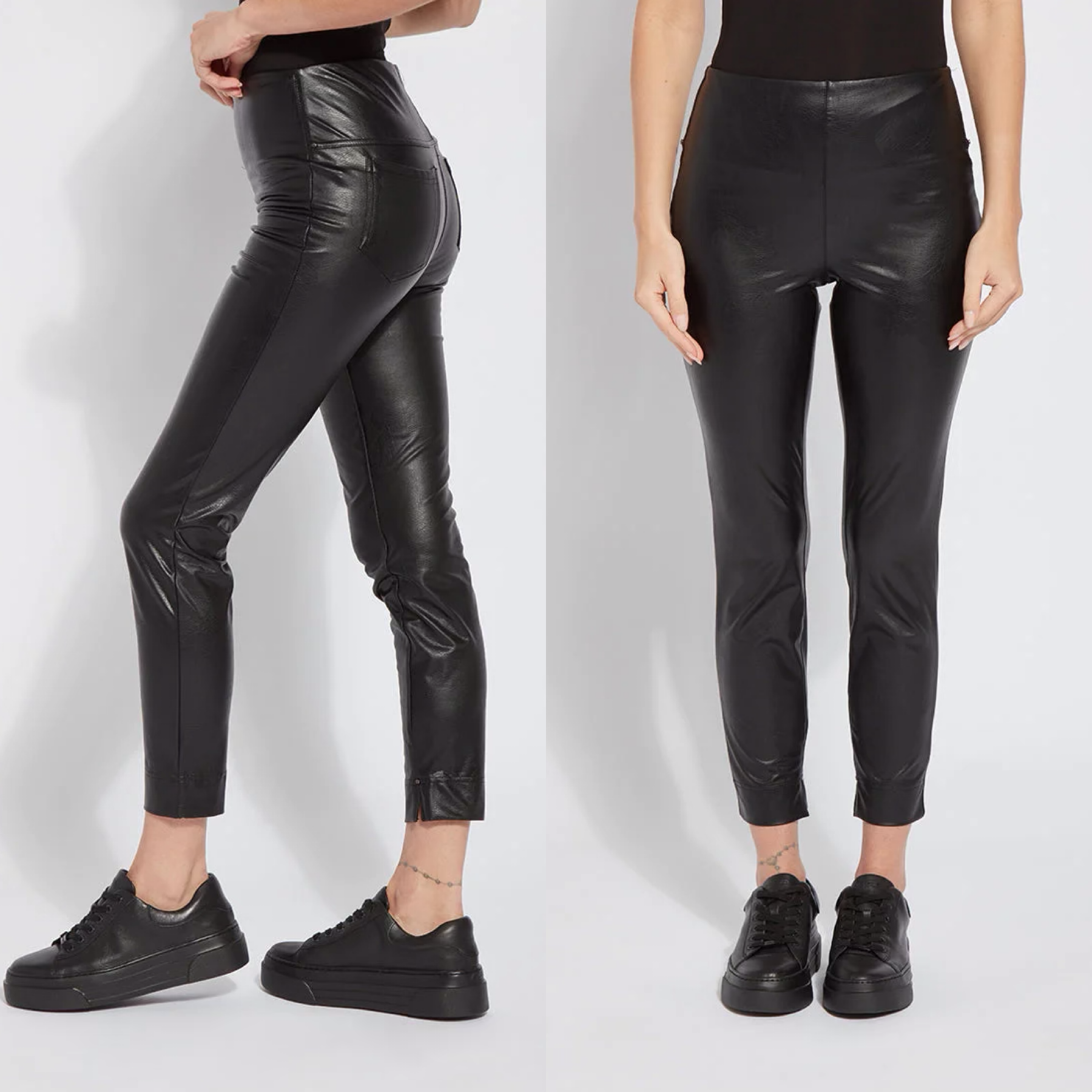 BOSS - Skinny-fit trousers in faux leather