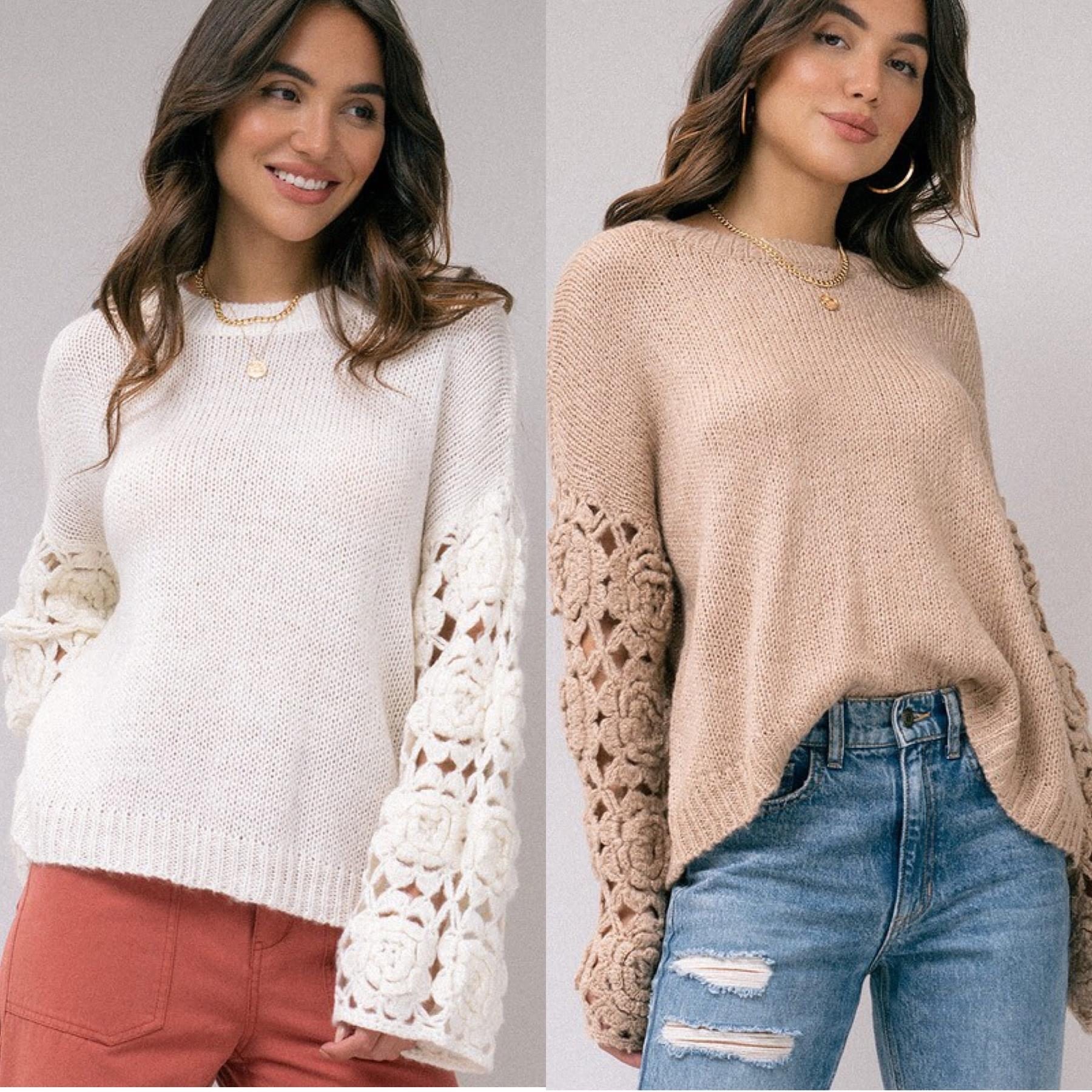 Crochet Sleeve Sweater Casual 2 Dressy Women’s Clothing