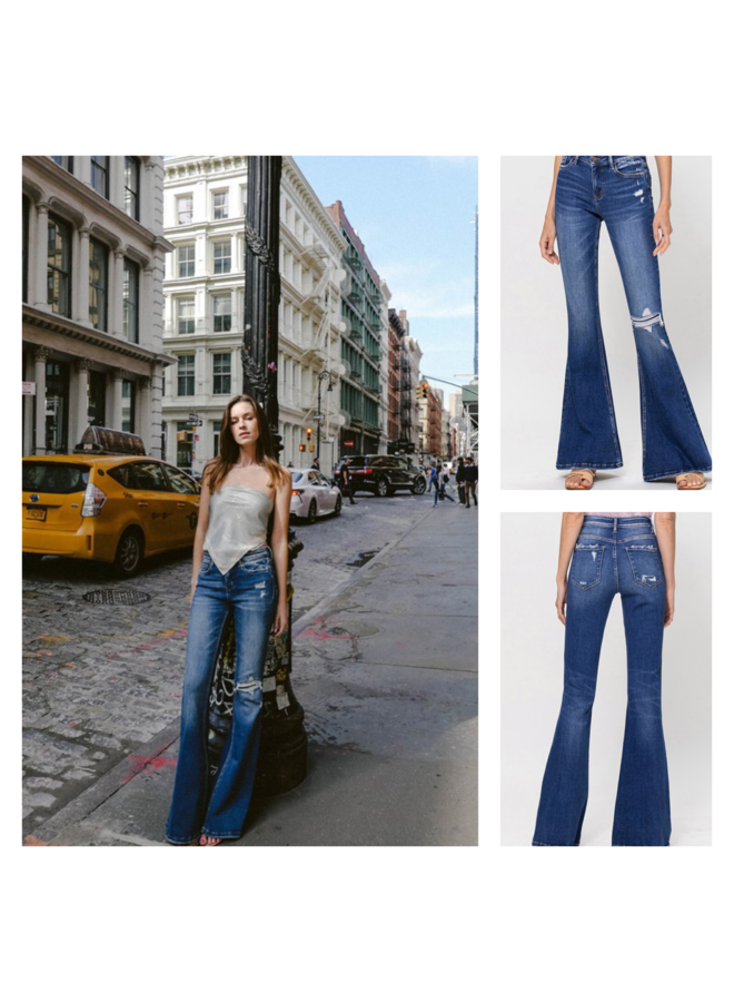 Mid Rise Flare Jeans