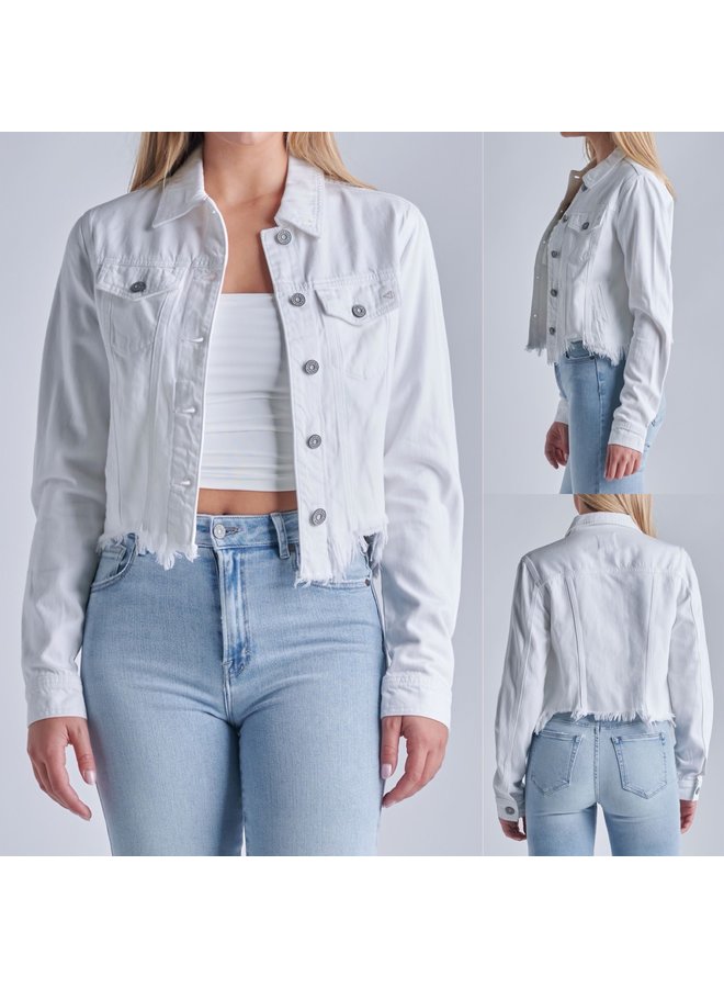 Fitted Crop Frayed Jacket