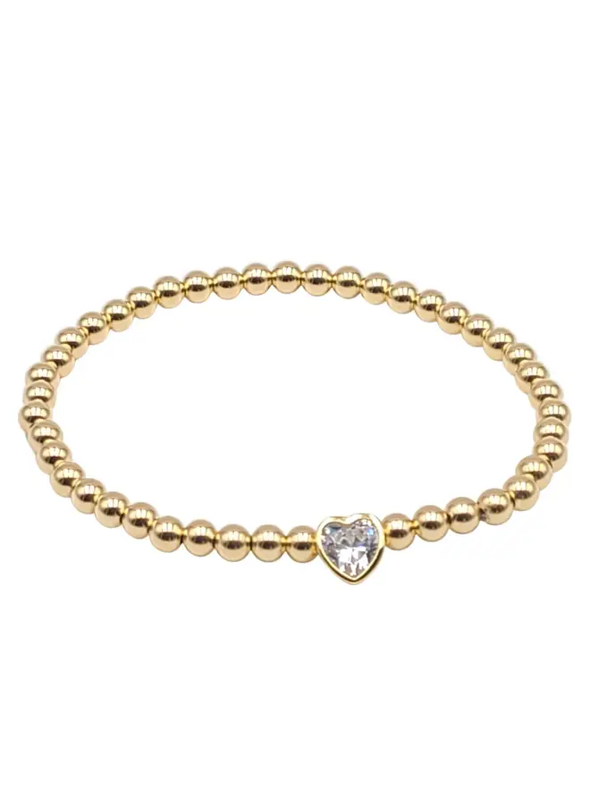 Heart CZ Bracelet Gold Filled