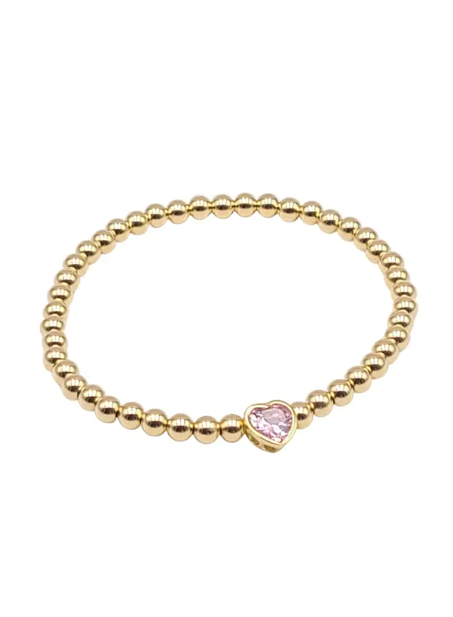 Heart CZ Bracelet Gold Filled