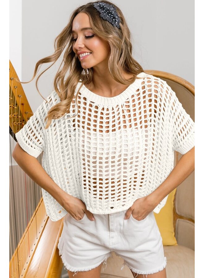 Crochet Open Knit Top - Casual 2 Dressy Women’s Clothing