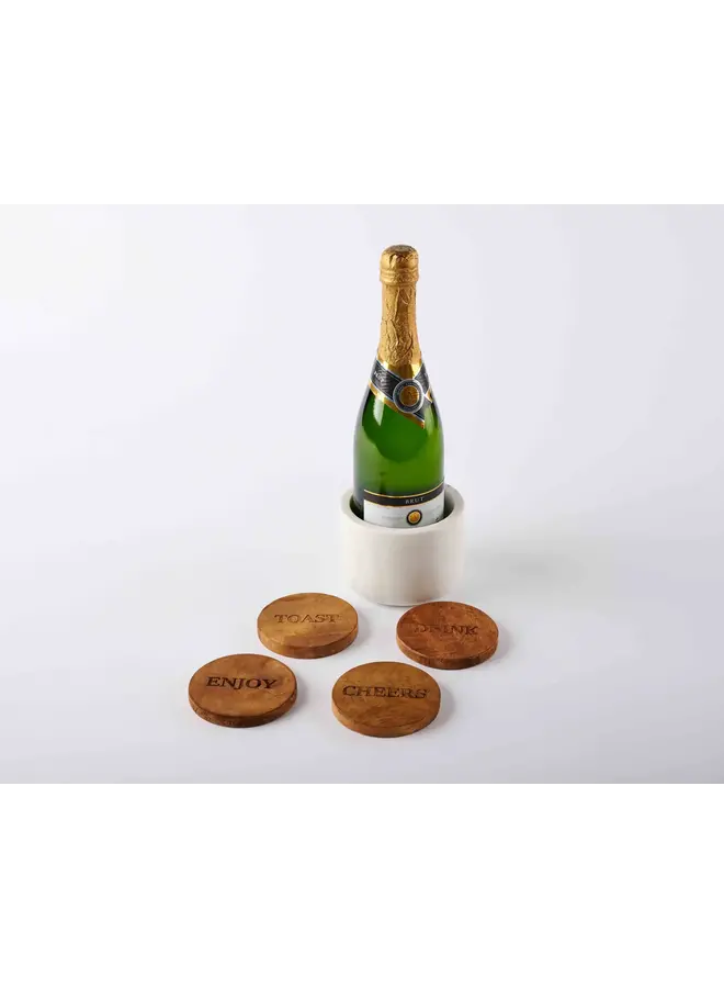 Wine Cooler & Coaster Set