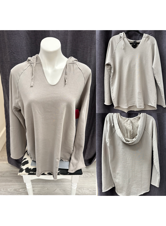 Raw Edge Hoodie Tunic