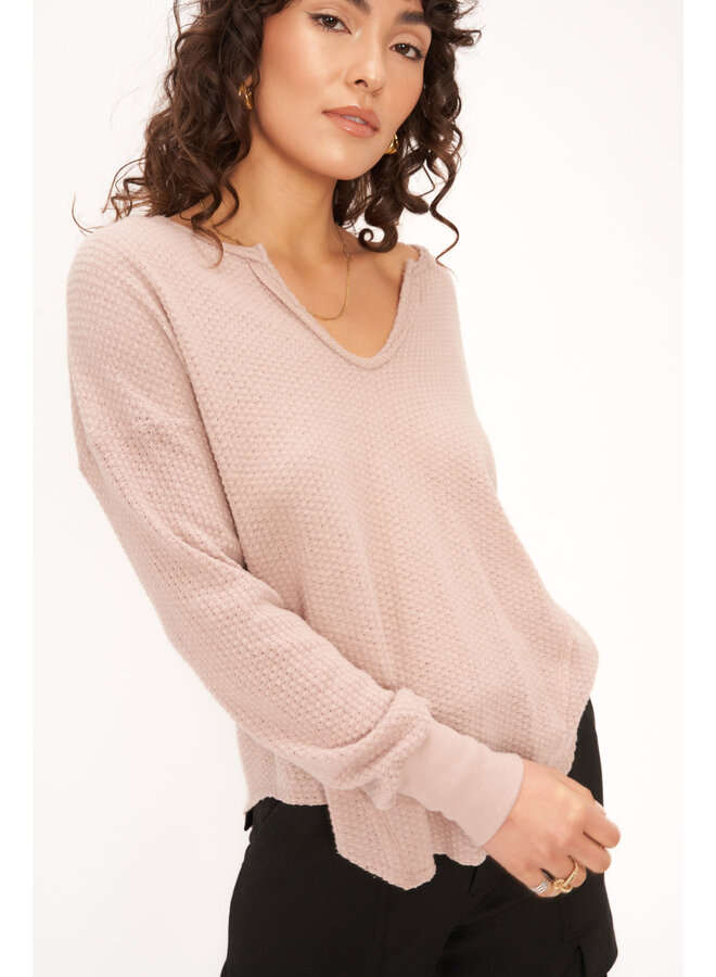 Borderline Cozy Thermal Notch Neck Top