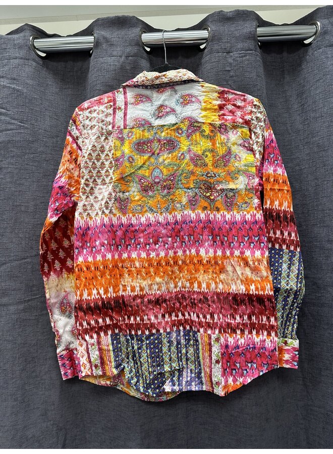 Multi Print Top with Embroidery