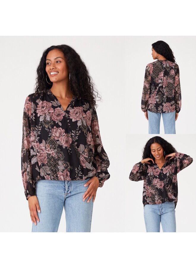 Floral Surplice Blouse