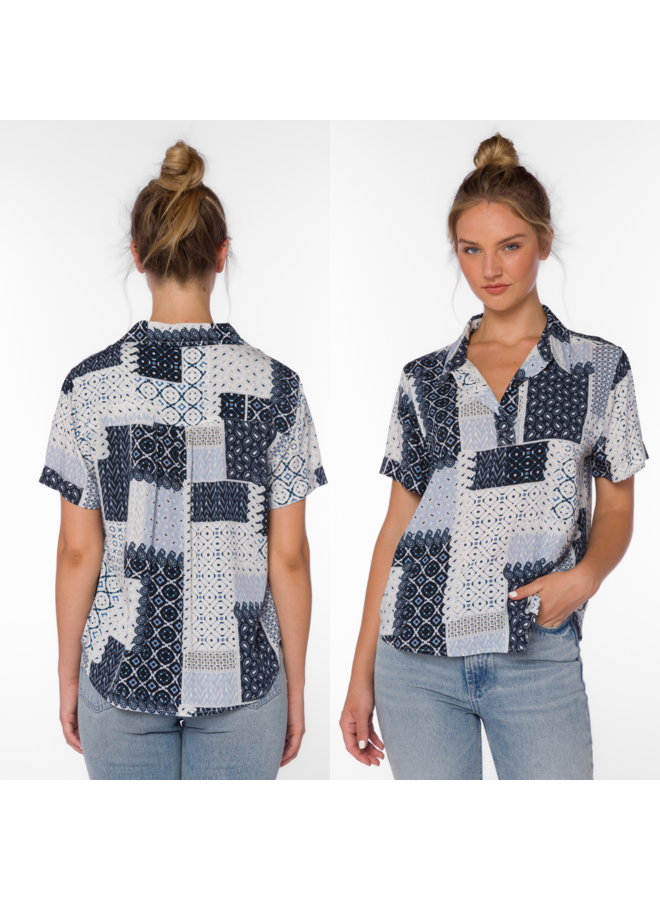 Patchwork Button Up Top