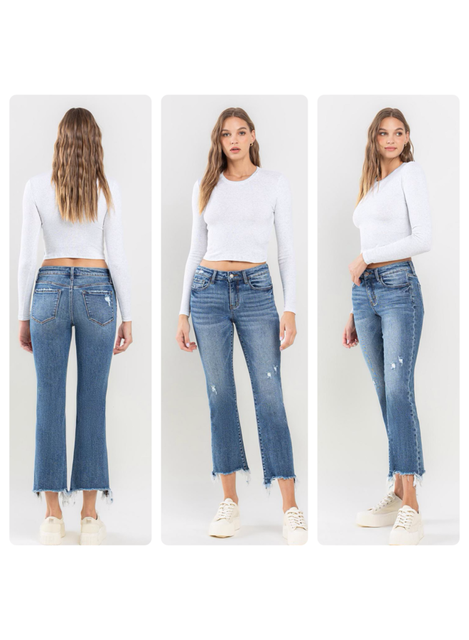 Mid Rise Ankle Boot Cut Jeans