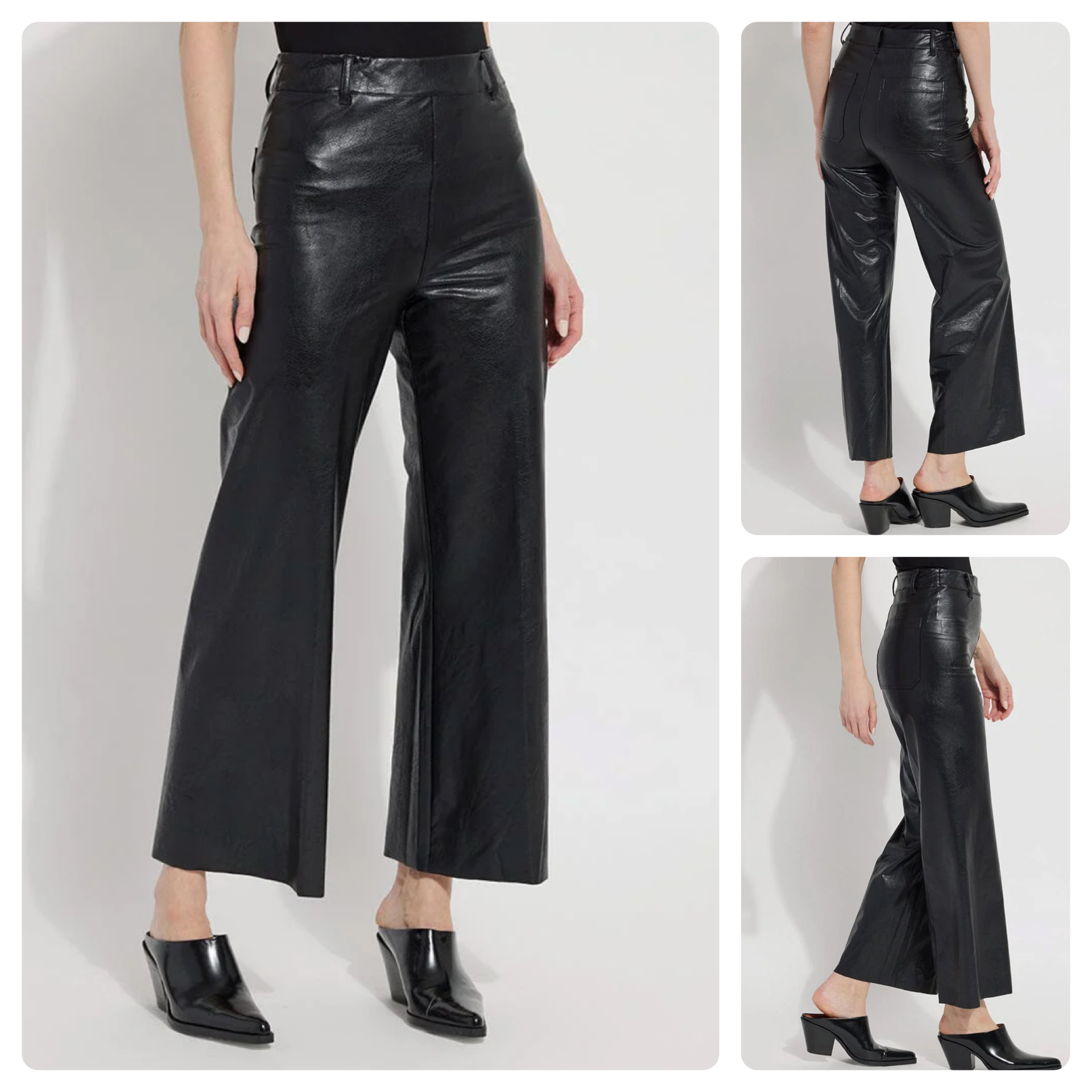 Faux leather pull on pants new arrivals